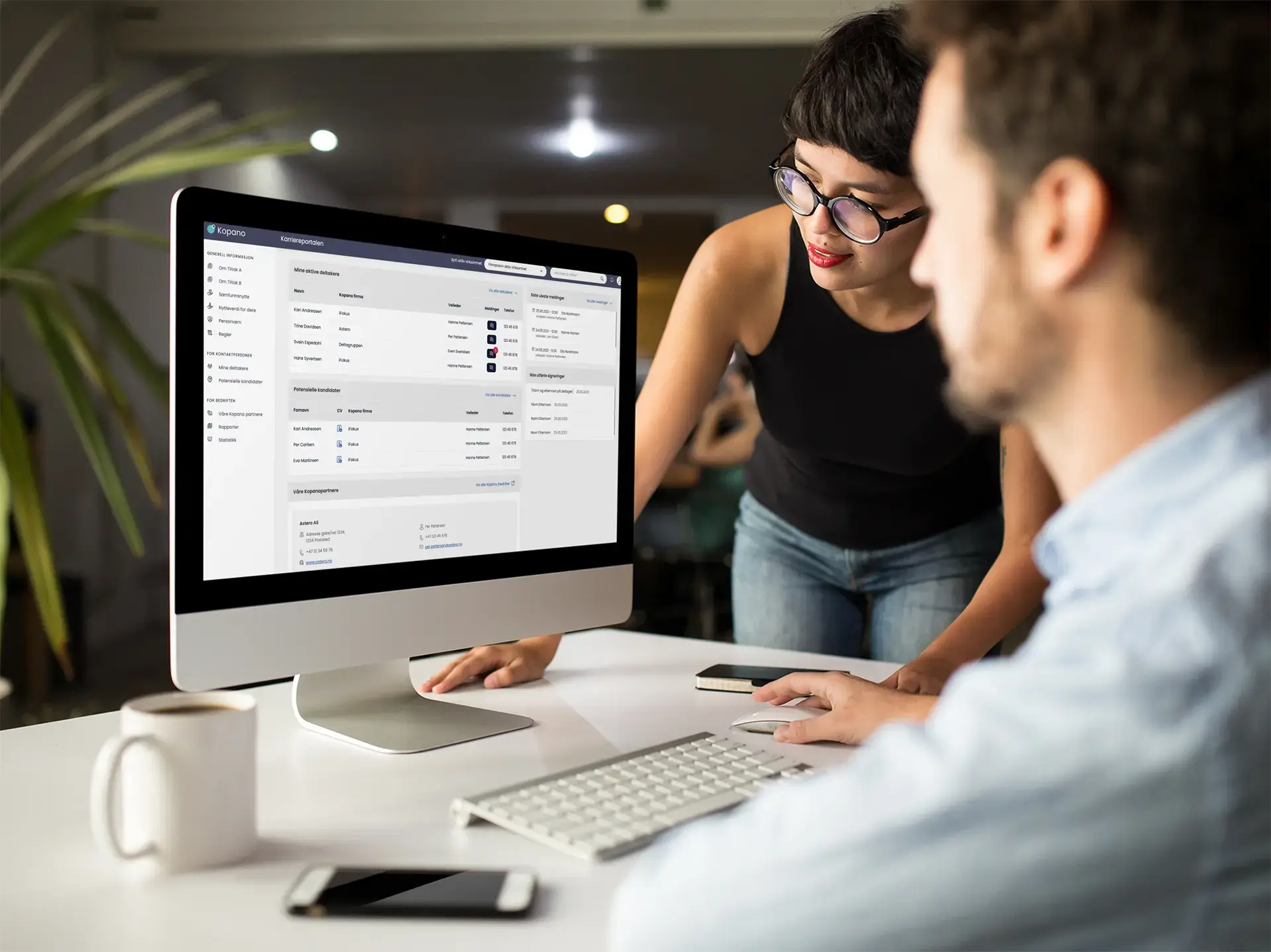 Desktop med dashboard fra Arbeisdgiverportalen åpen